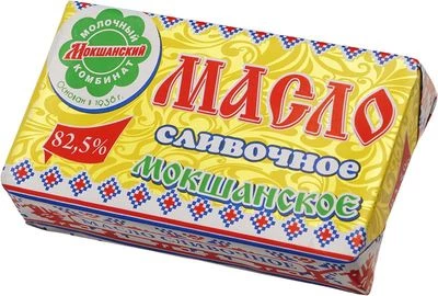 Масло сливочное Мокшанское несоленое 82.5% жир. 185г-1}