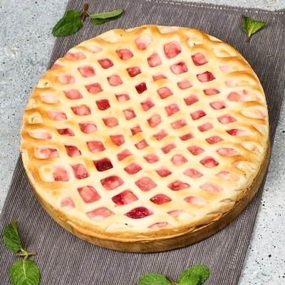 Пирог сдобный постный с яблоком и малиной Деликатеска 420г-1}