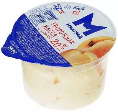 Масса творожная с курагой 20% жир. Милград 250г купить в Москве с ...