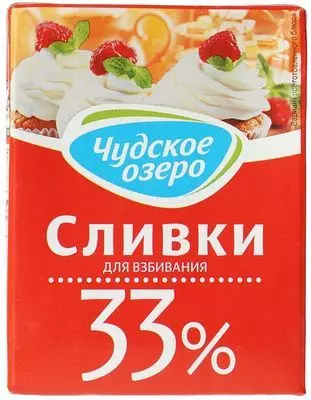 Сливки 33% жир. для взбивания ультрапастеризованные 200мл - купить в ...