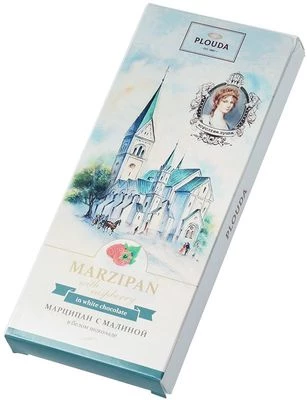 Конфеты марципан с малиной в белом шоколаде 85г -1}