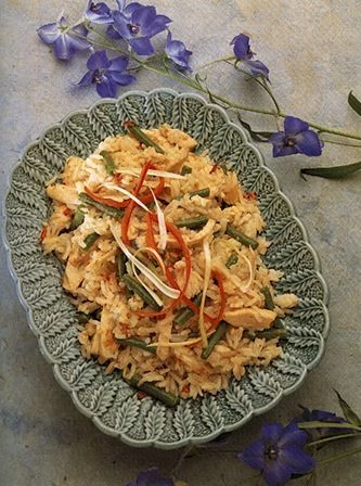 Пикантный рис с курицей