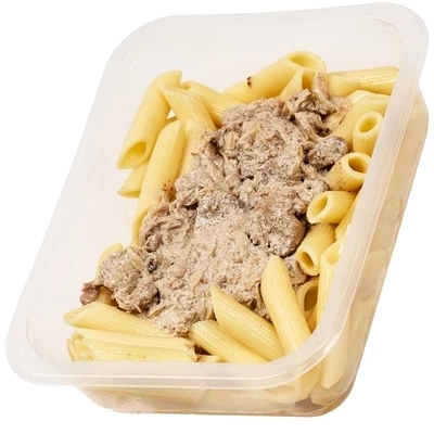 Печень по-строгановски с макаронами Деликатеска 250г-1}