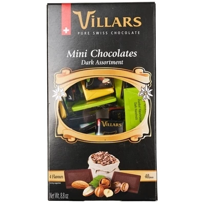 Шоколад Ассорти в мини-плитках горький и темный Villars Швейцария 250г-1}