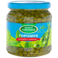 Горошек зеленый из мозговых сортов Зеленая премия 450г