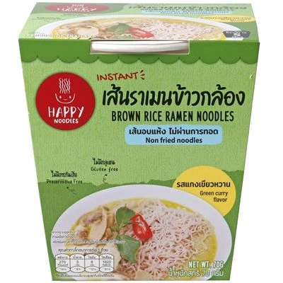 Лапша рамен быстрого приготовления Зеленый карри Happy Noodle 70г-0}