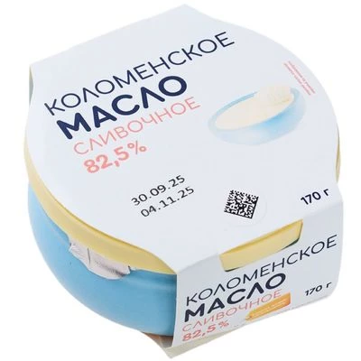 Масло сливочное Коломенское 82.5% жир. 170г-1}