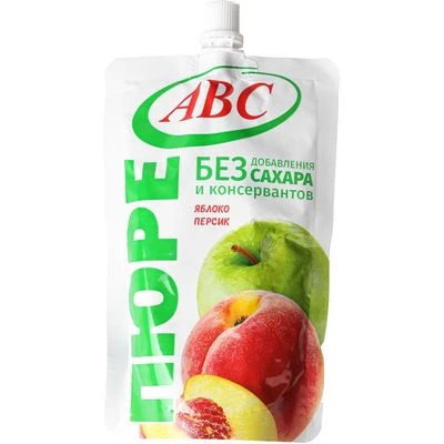 Пюре Яблочно-персиковое без сахара АВС Беларусь 200г-0}