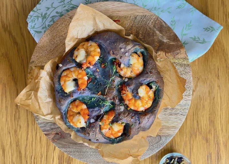 Фокачча с креветками