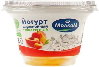 Йогурт термостатный Персик 3,3% жир., 140г-0}