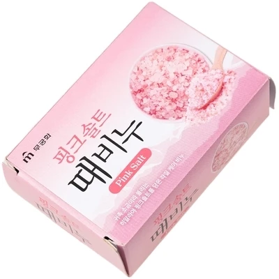 Мыло отшелушивающее и тонизирующее для тела с розовой солью Корея 90г-1}