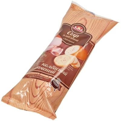 Сыр Колбасный копченый с ветчиной Ичалки 30% жир. 400г-0}