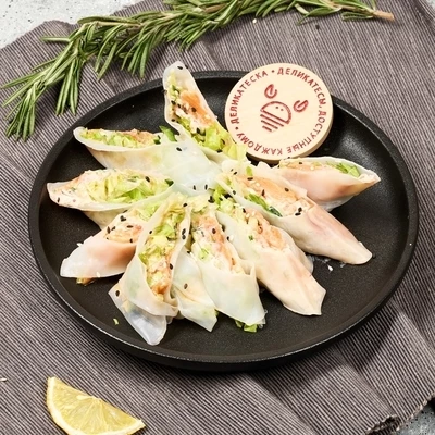 Спринг-ролл со слабосоленой форелью от Шефа 200г-0}