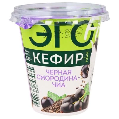 Кефирный продукт Эго Черная смородина, чиа 2.9% жир. 300г-0}