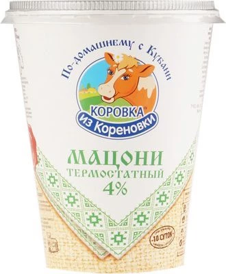 Мацони термостатный Коровка из Кореновки 4% жир., 350г РАСПРОДАЖА-0}