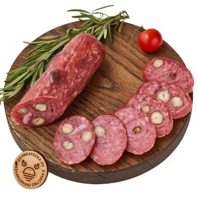 Сервелат сырокопченый Ореховый Зирбен Деликатеска ~200г-0}