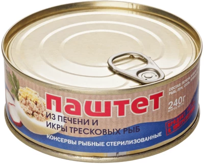 Паштет из печени и икры тресковых рыб 240г-0}