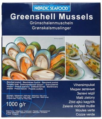 Мидии Киви на половине раковины размер М 30/45 1кг-0}