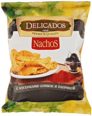 Чипсы Начос с кусочками оливок и паприкой Delicados 75г-0}