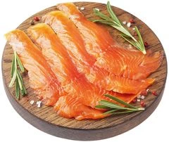 Форель филе-ломтики слабосоленые без консервантов спецпосол Деликатеска 100г