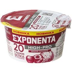 Продукт кисломолочный обезжиренный Exponenta high-pro вкусом Вишня-пломбир 160г