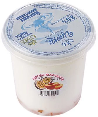 Йогурт персик-маракуйя 3,5% жир., 400г РАСПРОДАЖА-0}