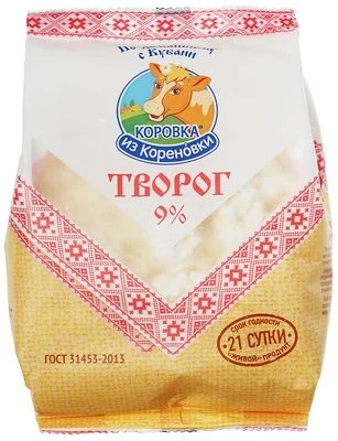 Творог Коровка из Кореновки 9% жир. 300г -0}