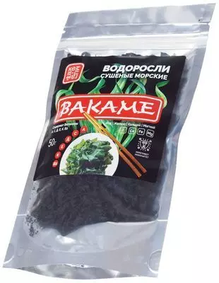 Водоросли морские сушеные соленые Вакаме 50г - купить в Москве по ...