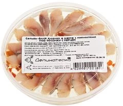 Сельдь Под водочку в масле с пряностями филе-кусочки 180г