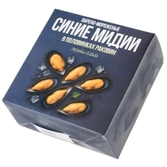 Мидии синие на половинке раковины 30/45 1кг