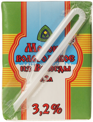 Молоко Вологодское 3.2% жир. ультрапастеризованное 200мл