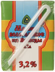 Молоко Вологодское 3.2% жир. ультрапастеризованное 200мл