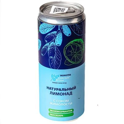 Натуральный лимонад Экоферма с соком жимолости без сахара 330мл-0}