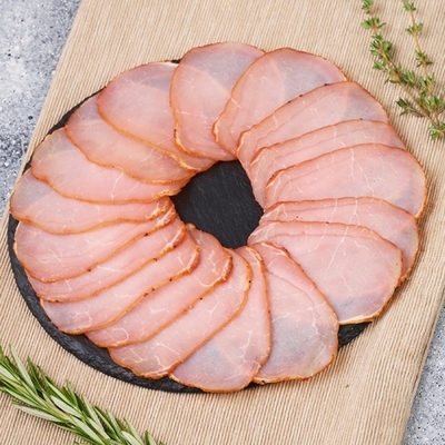 Балык свиной сырокопченый нарезка Деликатеска 100г-1}