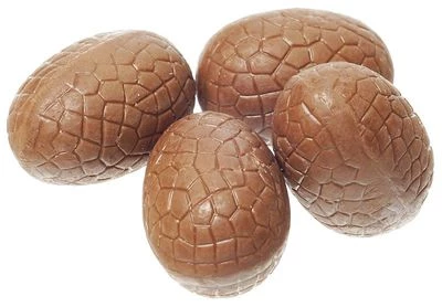 Золотые шоколадные яйца с начинкой пралине 100г-0}