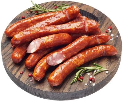 Колбаски Охотничьи полукопченые Деликатеска ~300г-0}