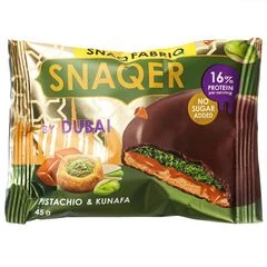 Печенье протеиновое Snaq Fabriq глазированное с фисташковой пастой, хрустящим тестом и карамелью 45г