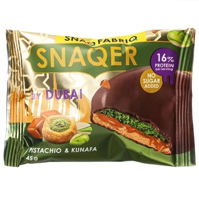 Печенье Snaq Fabriq глазированное с фисташковой пастой, хрустящим тестом и карамелью 45г-0}