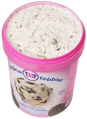 Мороженое Баскин Роббинс Сливки с печеньем 1л-0}