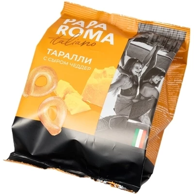 Таралли Papa Roma с сыром Чеддер без сахара 180г-1}