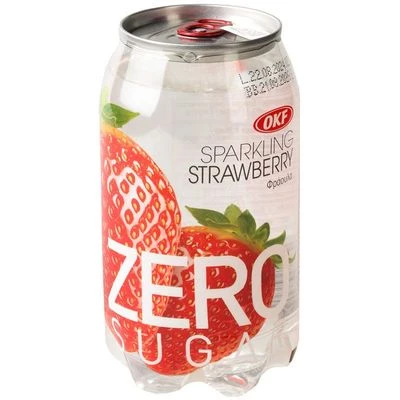 Напиток газированный Sparkling Zero Sugar Strawberry со вкусом клубники OKF Корея 350мл-0}