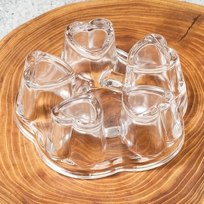 Подставка-подогреватель из жаропрочного стекла Сердечки Китай-1}