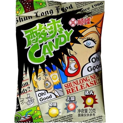 Леденцы кислые Wow! Лайм и кола Shun Long Food Китай 20г-0}