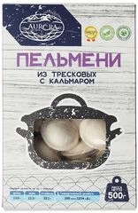 Пельмени из тресковых с кальмаром без сахара и консервантов 500 гр