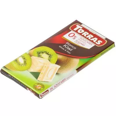 Шоколад белый с кусочками киви без сахара Torras 75г - купить в Москве ...