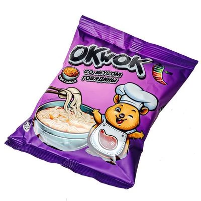 Лапша быстрого приготовления OkWok со вкусом говядины с соусом сальса 100г-1}