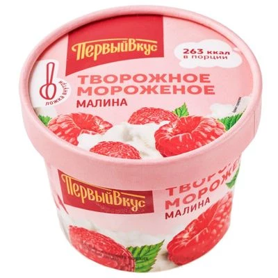 Мороженое с малиновым джемом творожное 7.5% жир. 135г-1}