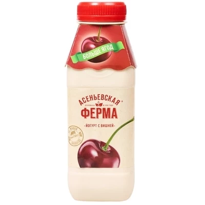 Йогурт вишня Асеньевская ферма 1.5% жир. 330г -0}