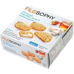 Пирожки из слоеного теста с сыром фета, медом и кунжутом Ioniki Греция 9-11шт