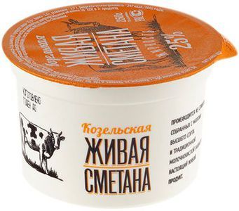 Сметана живая 25% жир., 250г